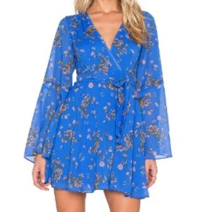 Free People Blue Lilou Printed Mini Dress